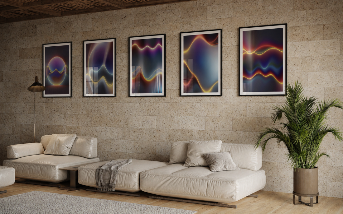 Matter in Time IV by Bastiaan van Ederen, with a luminous abstract form appearing to shift between wave and crystalline structure.