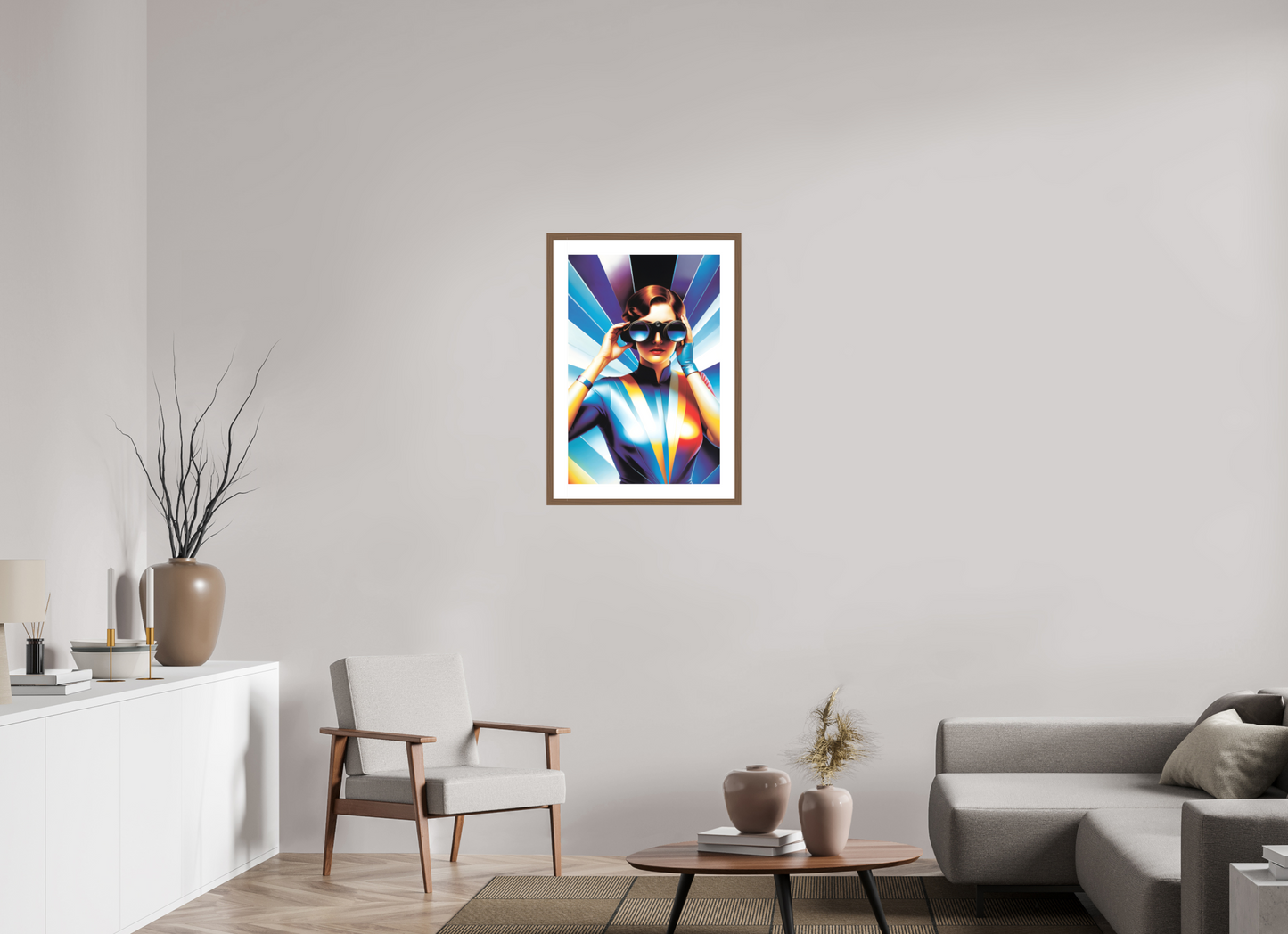 50 x 75 cm, 5-CM-Hmü-photorag-ultra-s-FrHamburg-Walnut20mm-PPNWhite5CM I See You - I