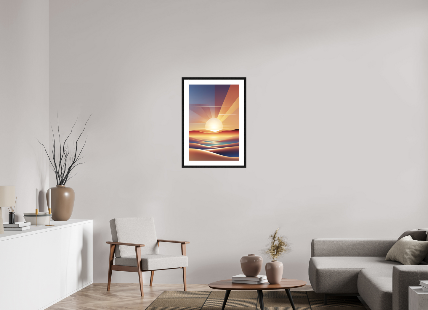 50 x 75 cm, 5-CM-Hmü-photorag-ultra-s-FrHamburg-OakBlack20mm-PPNWhite5CM Sun Set in the Sun Set - III