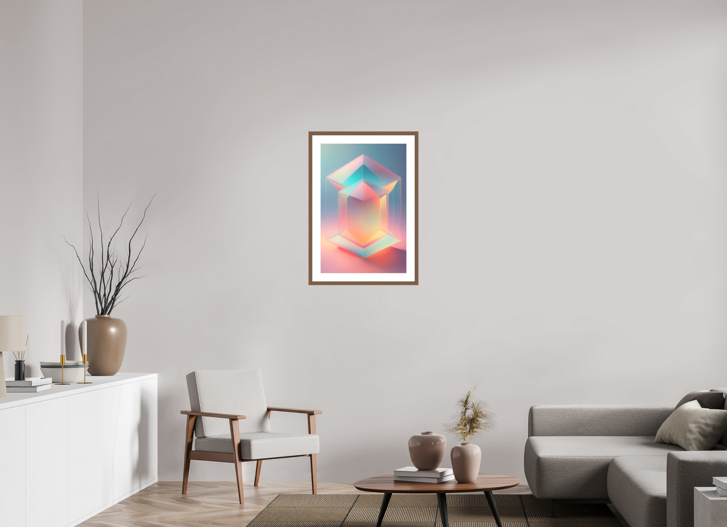 50 x 75 cm, 5-CM-Hmü-photorag-ultra-s-FrHamburg-Walnut20mm-PPNWhite5CM Glass Shapes ww