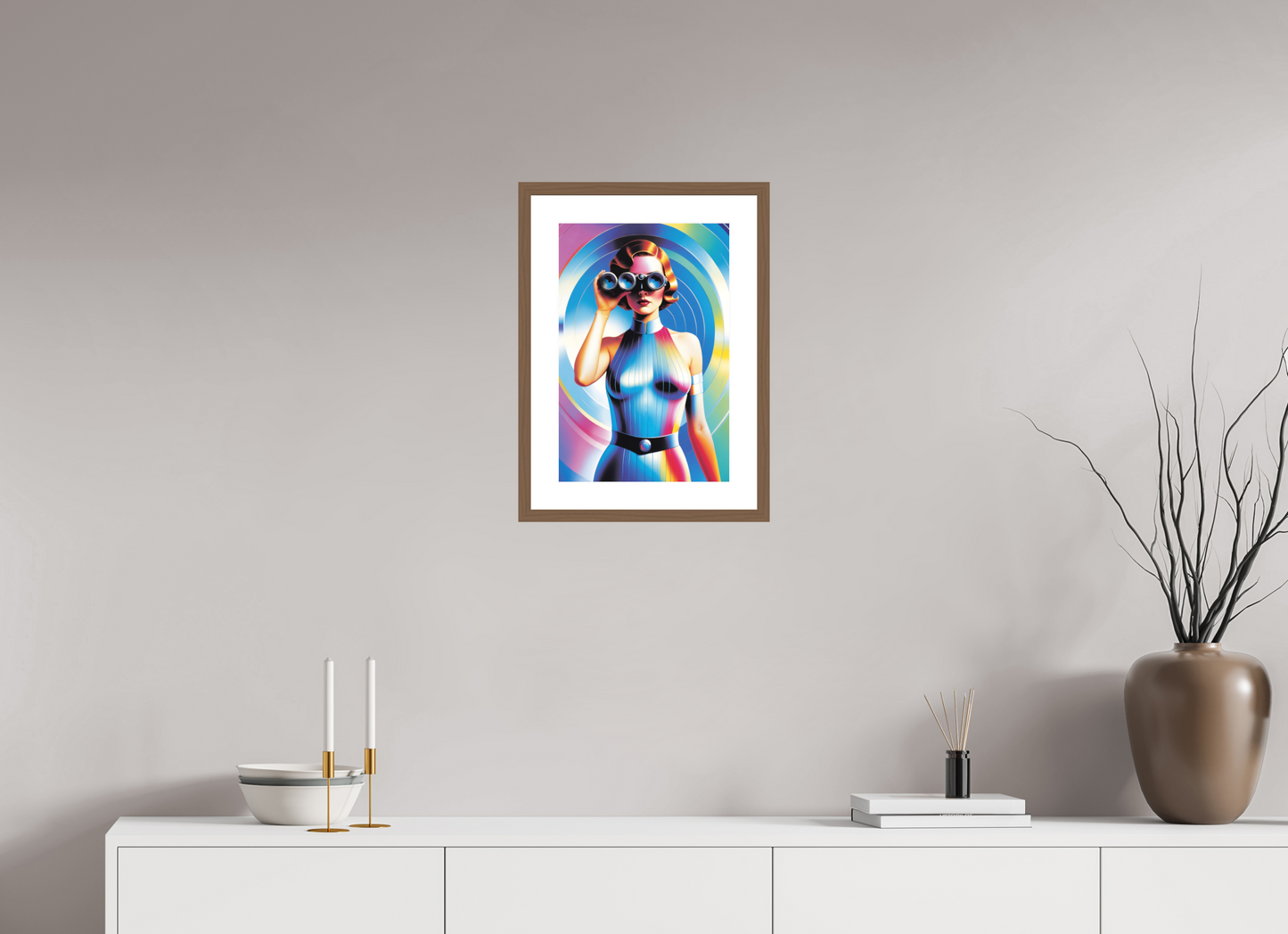 30 x 45 cm, 5-CM-Hmü-photorag-ultra-s-FrHamburg-Walnut20mm-PPNWhite5CM I See You - III