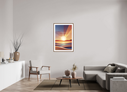 70 x 105 cm, 5-CM-Hmü-photorag-ultra-s-FrHamburg-Walnut20mm-PPNWhite5CM Sun Set in the Sun Set - III