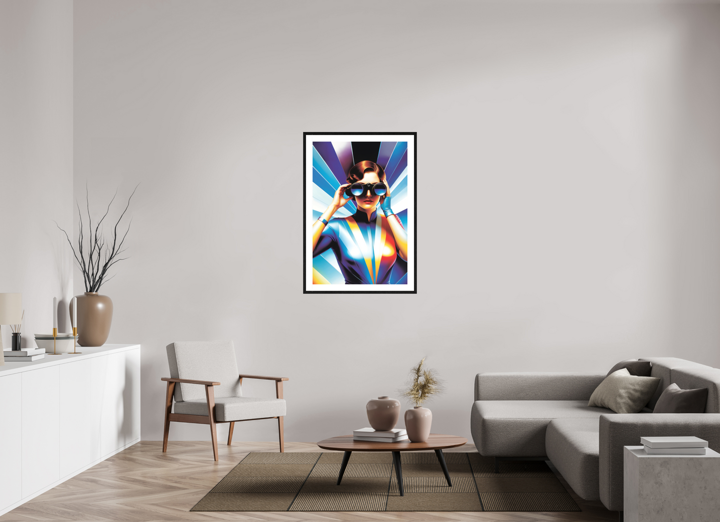 70 x 105 cm, 5-CM-Hmü-photorag-ultra-s-FrHamburg-OakBlack20mm-PPNWhite5CM I See You - I