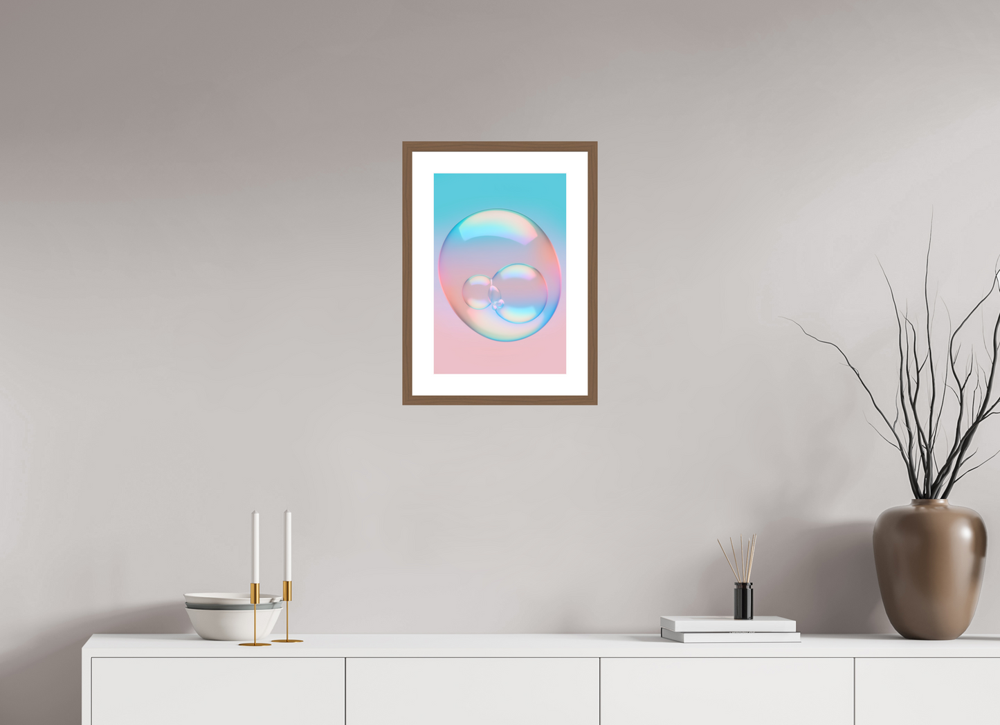 30 x 45 cm, 5-CM-Hmü-photorag-ultra-s-FrHamburg-Walnut20mm-PPNWhite5CM Bubble Up ww