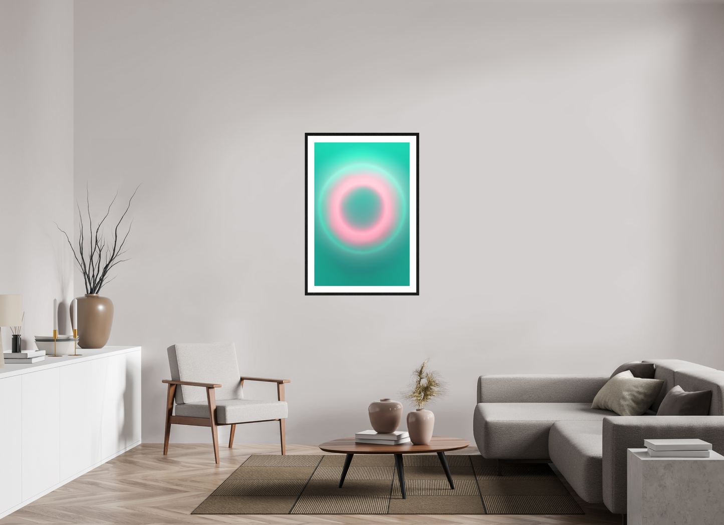 70 x 105 cm, 5-CM-Hmü-photorag-ultra-s-FrHamburg-OakBlack20mm-PPNWhite5CM O - Pink