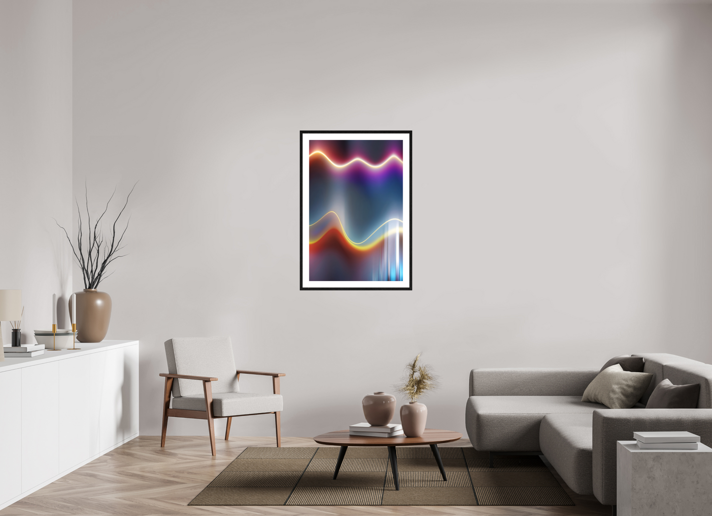 70 x 105 cm, 5-CM-Hmü-photorag-ultra-s-FrHamburg-OakBlack20mm-PPNWhite5CM Matter in Time - IV