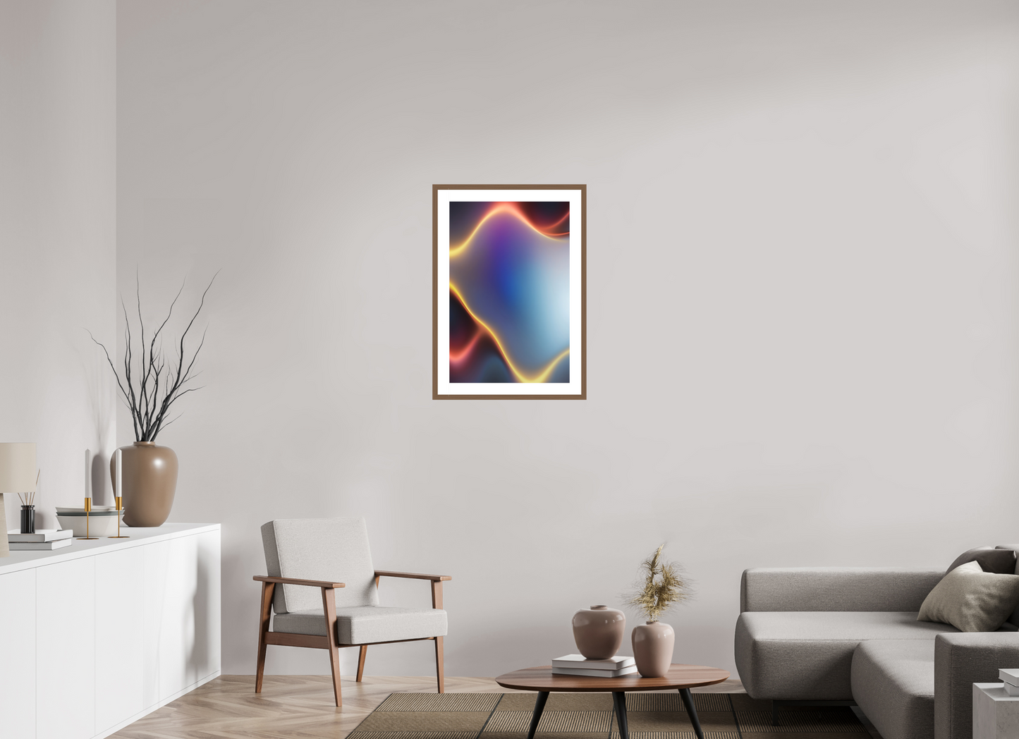 50 x 75 cm, 5-CM-Hmü-photorag-ultra-s-FrHamburg-Walnut20mm-PPNWhite5CM Matter in Time - II