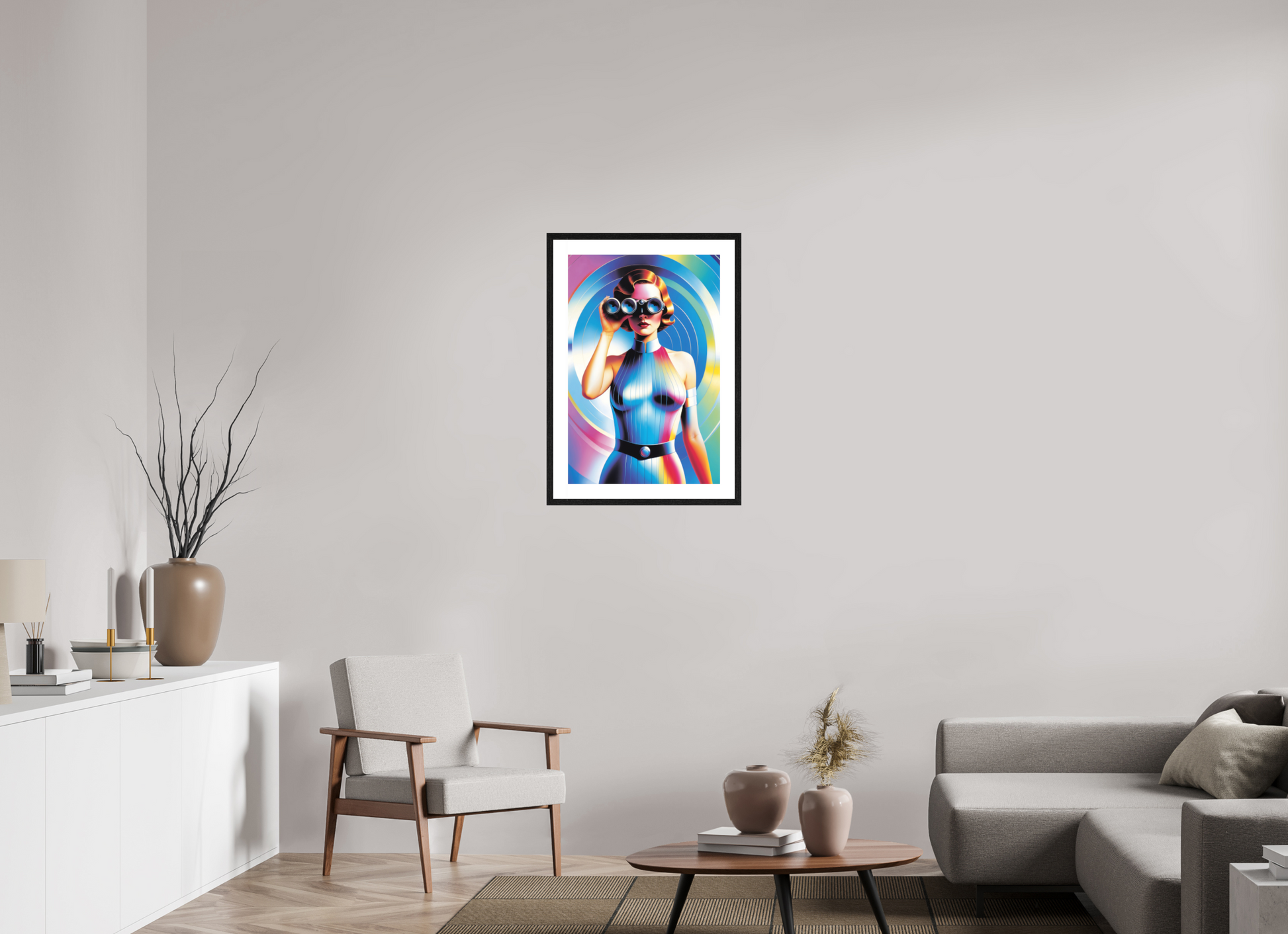 50 x 75 cm, 5-CM-Hmü-photorag-ultra-s-FrHamburg-OakBlack20mm-PPNWhite5CM I See You - III