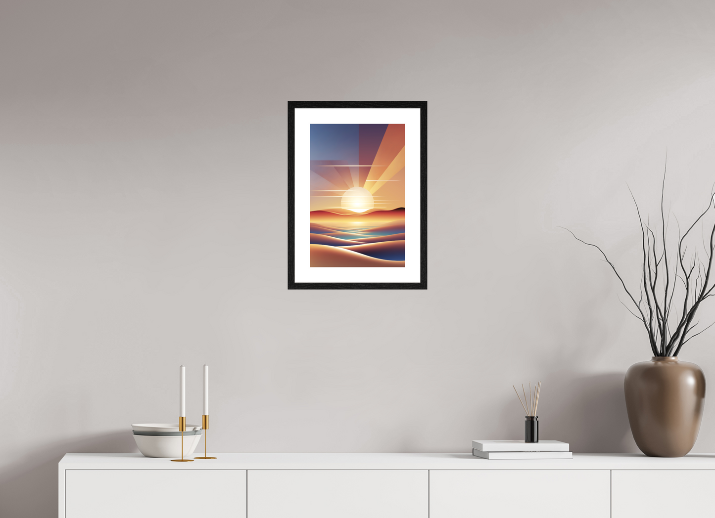 30 x 45 cm, 5-CM-Hmü-photorag-ultra-s-FrHamburg-OakBlack20mm-PPNWhite5CM Sun Set in the Sun Set - III
