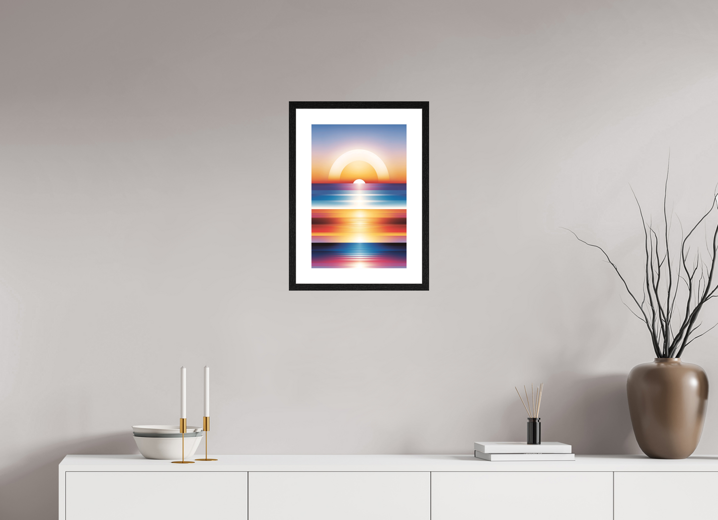 30 x 45 cm, 5-CM-Hmü-photorag-ultra-s-FrHamburg-OakBlack20mm-PPNWhite5CM Sun Set in the Sun Set - I