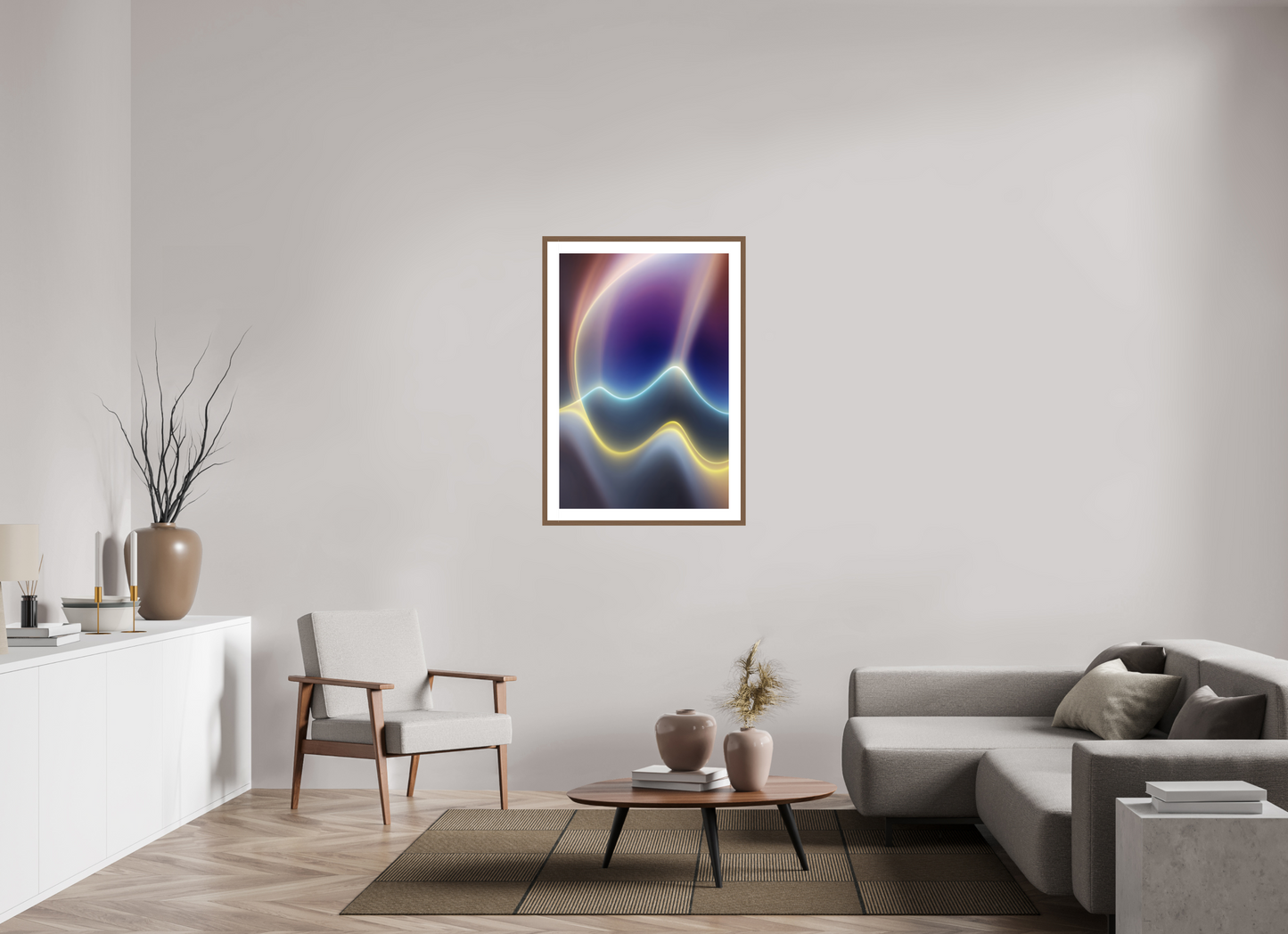 70 x 105 cm, 5-CM-Hmü-photorag-ultra-s-FrHamburg-Walnut20mm-PPNWhite5CM Matter in Time - V