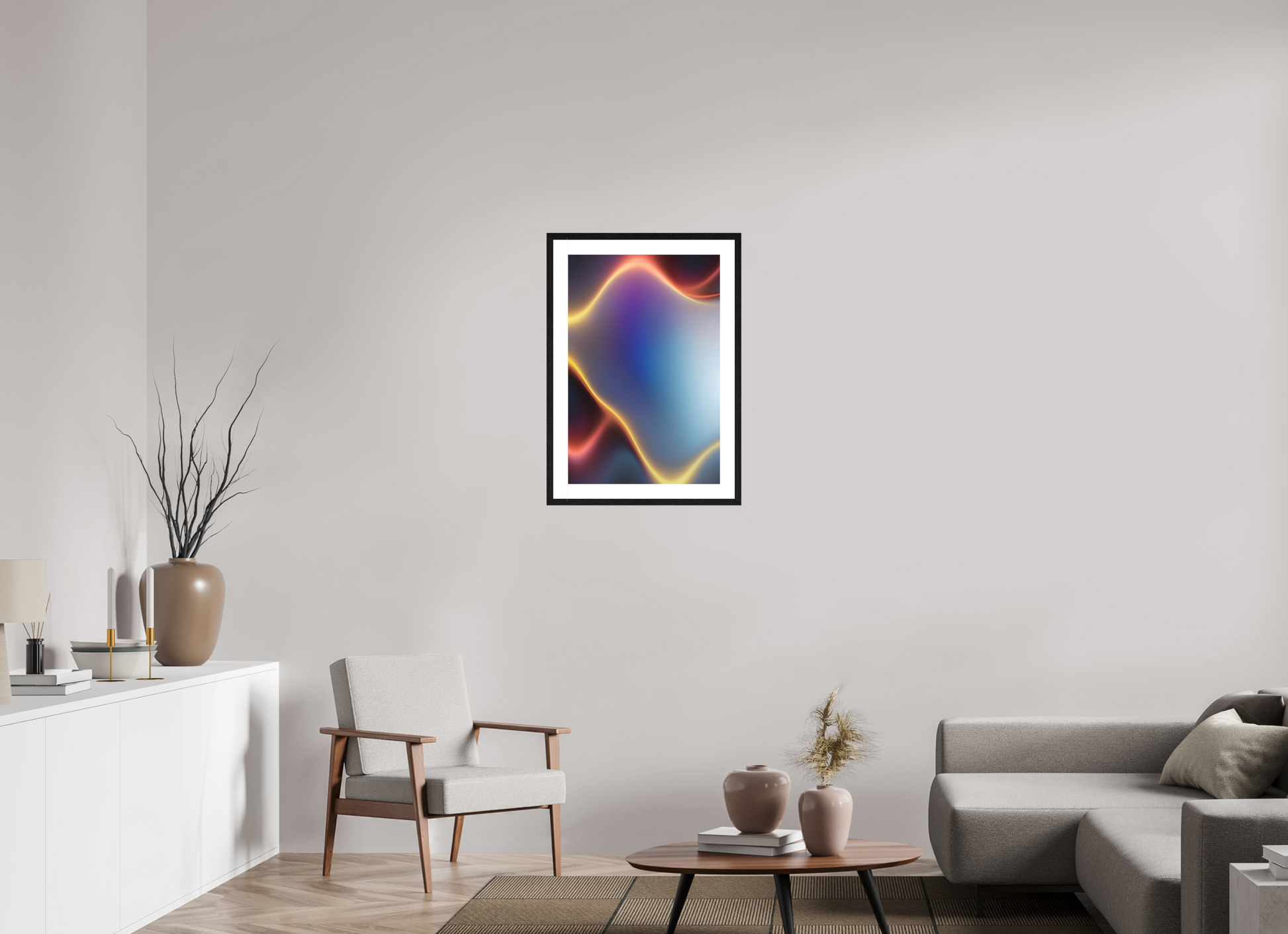 50 x 75 cm, 5-CM-Hmü-photorag-ultra-s-FrHamburg-OakBlack20mm-PPNWhite5CM Matter in Time - II