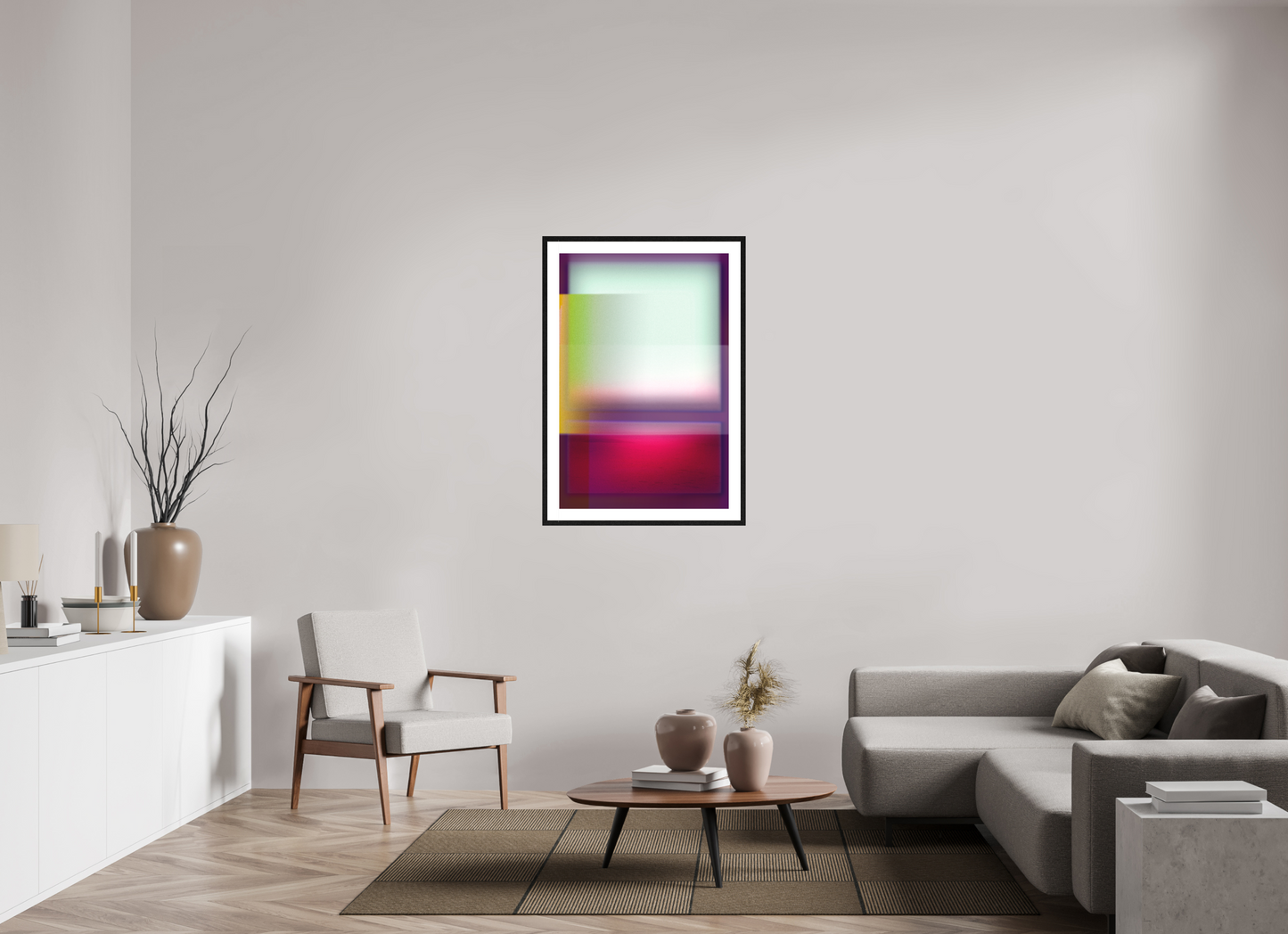 70 x 105 cm, 5-CM-Hmü-photorag-ultra-s-FrHamburg-OakBlack20mm-PPNWhite5CM Squinted beaches