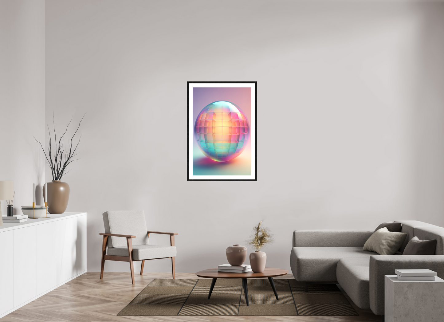 70 x 105 cm, 5-CM-Hmü-photorag-ultra-s-FrHamburg-OakBlack20mm-PPNWhite5CM Let's have a Ball - ww