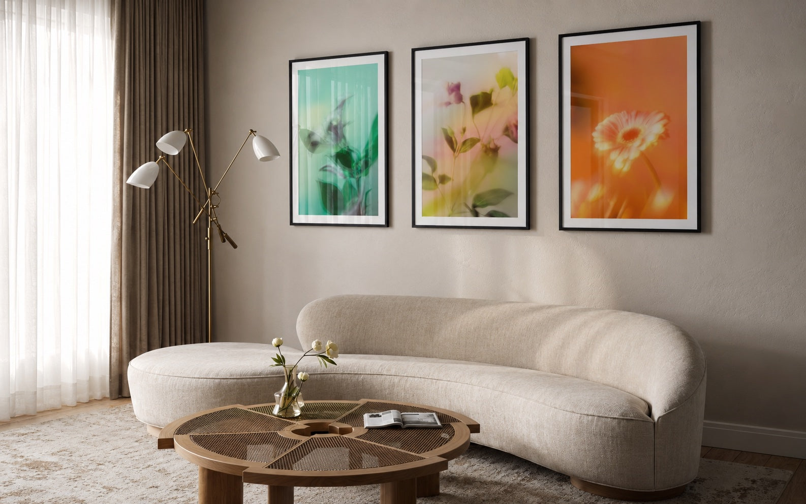 Artwork visualized in an interior for placement advice